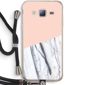 CaseCompany A touch of peach: Samsung Galaxy J3 (2016) Transparant Hoesje met koord