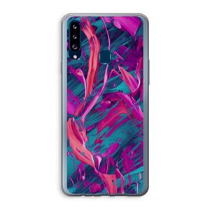 CaseCompany Pink Clouds: Samsung Galaxy A20s Transparant Hoesje