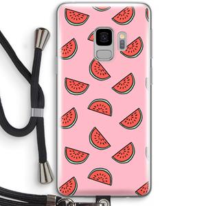 CaseCompany Watermeloen: Samsung Galaxy S9 Transparant Hoesje met koord