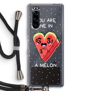 CaseCompany One In A Melon: Sony Xperia 5 Transparant Hoesje met koord