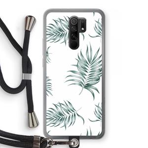 CaseCompany Simple leaves: Xiaomi Redmi 9 Transparant Hoesje met koord