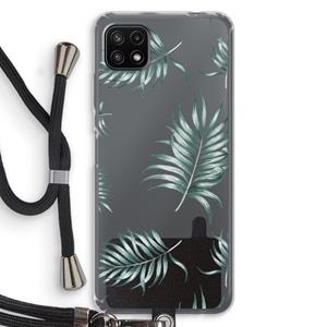 CaseCompany Simple leaves: Samsung Galaxy A22 5G Transparant Hoesje met koord