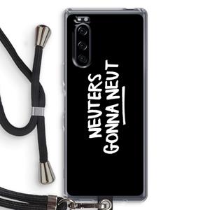 CaseCompany Neuters (zwart): Sony Xperia 5 Transparant Hoesje met koord