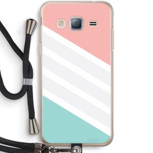 CaseCompany Strepen pastel: Samsung Galaxy J3 (2016) Transparant Hoesje met koord