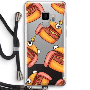 CaseCompany Hamburger: Samsung Galaxy S9 Transparant Hoesje met koord