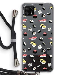 CaseCompany Sushi time: Samsung Galaxy A22 5G Transparant Hoesje met koord