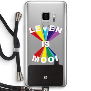 CaseCompany Het Leven Is Mooi: Samsung Galaxy S9 Transparant Hoesje met koord