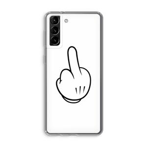 CaseCompany Middle finger white: Samsung Galaxy S21 Plus Transparant Hoesje