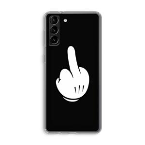 CaseCompany Middle finger black: Samsung Galaxy S21 Plus Transparant Hoesje