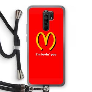CaseCompany I'm lovin' you: Xiaomi Redmi 9 Transparant Hoesje met koord