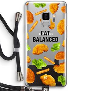CaseCompany Eat Balanced: Samsung Galaxy S9 Transparant Hoesje met koord