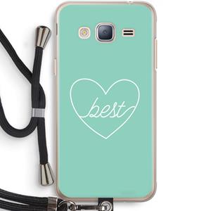 CaseCompany Best heart pastel: Samsung Galaxy J3 (2016) Transparant Hoesje met koord