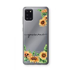 CaseCompany Zonnebloemen: Samsung Galaxy A31 Transparant Hoesje