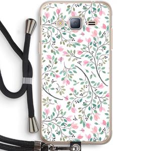 CaseCompany Sierlijke bloemen: Samsung Galaxy J3 (2016) Transparant Hoesje met koord
