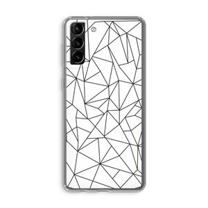 CaseCompany Geometrische lijnen zwart: Samsung Galaxy S21 Plus Transparant Hoesje
