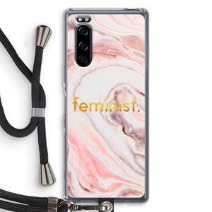 CaseCompany Feminist: Sony Xperia 5 Transparant Hoesje met koord