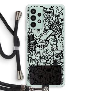 CaseCompany Vexx Black Mixtape: Samsung Galaxy A52s 5G Transparant Hoesje met koord