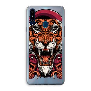 CaseCompany Tiger and Rattlesnakes: Samsung Galaxy A20s Transparant Hoesje