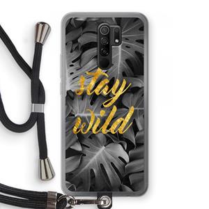 CaseCompany Stay wild: Xiaomi Redmi 9 Transparant Hoesje met koord