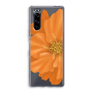 CaseCompany Orange Ellila flower: Sony Xperia 5 Transparant Hoesje