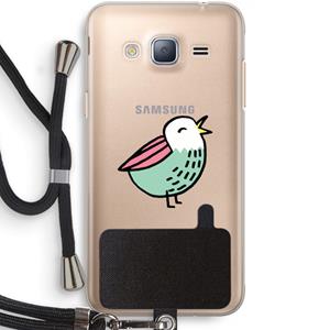 CaseCompany Birdy: Samsung Galaxy J3 (2016) Transparant Hoesje met koord
