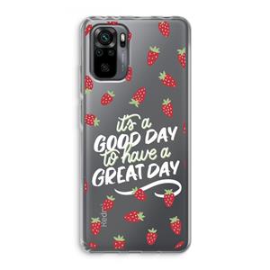 CaseCompany Don't forget to have a great day: Xiaomi Redmi Note 10 Pro Transparant Hoesje
