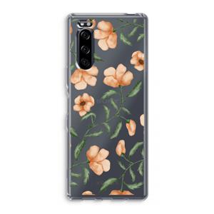 CaseCompany Peachy flowers: Sony Xperia 5 Transparant Hoesje