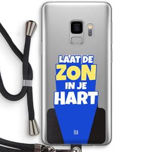 CaseCompany Laat de zon in je hart: Samsung Galaxy S9 Transparant Hoesje met koord