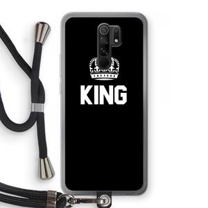 CaseCompany King zwart: Xiaomi Redmi 9 Transparant Hoesje met koord