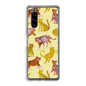 CaseCompany Cute Tigers and Leopards: Sony Xperia 5 Transparant Hoesje