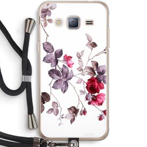 CaseCompany Mooie bloemen: Samsung Galaxy J3 (2016) Transparant Hoesje met koord