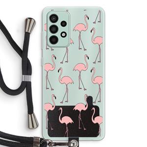 CaseCompany Anything Flamingoes: Samsung Galaxy A52s 5G Transparant Hoesje met koord