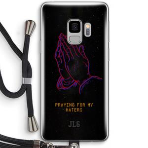 CaseCompany Praying For My Haters: Samsung Galaxy S9 Transparant Hoesje met koord