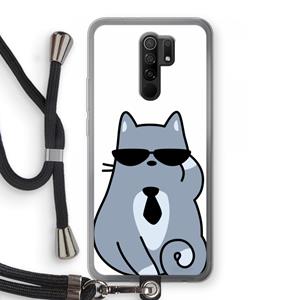 CaseCompany Cool cat: Xiaomi Redmi 9 Transparant Hoesje met koord