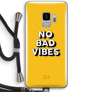 CaseCompany No Bad Vibes: Samsung Galaxy S9 Transparant Hoesje met koord