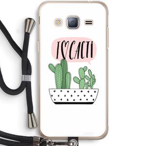 CaseCompany I love cacti: Samsung Galaxy J3 (2016) Transparant Hoesje met koord