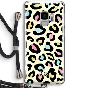 CaseCompany Leopard pattern: Samsung Galaxy S9 Transparant Hoesje met koord