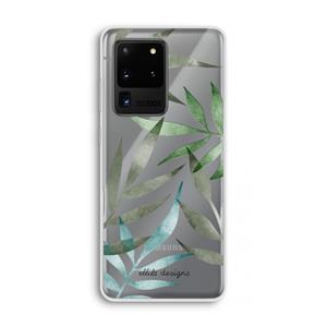 CaseCompany Tropical watercolor leaves: Samsung Galaxy S20 Ultra Transparant Hoesje