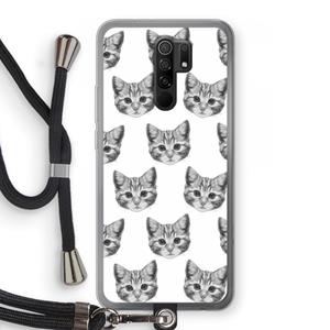 CaseCompany Kitten: Xiaomi Redmi 9 Transparant Hoesje met koord