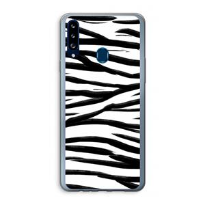 CaseCompany Zebra pattern: Samsung Galaxy A20s Transparant Hoesje