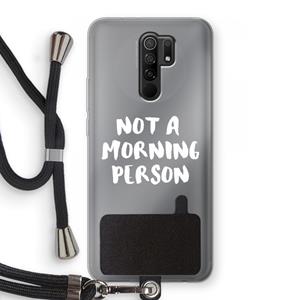 CaseCompany Morning person: Xiaomi Redmi 9 Transparant Hoesje met koord