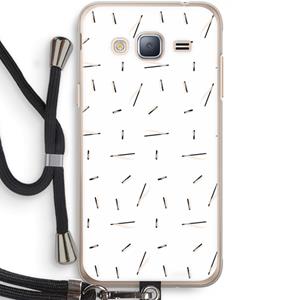 CaseCompany Hipster stripes: Samsung Galaxy J3 (2016) Transparant Hoesje met koord