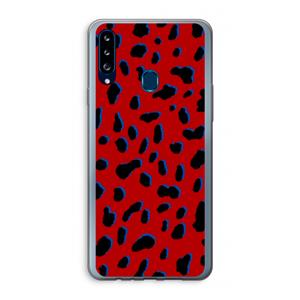 CaseCompany Red Leopard: Samsung Galaxy A20s Transparant Hoesje