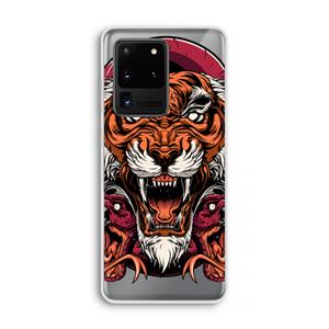 CaseCompany Tiger and Rattlesnakes: Samsung Galaxy S20 Ultra Transparant Hoesje