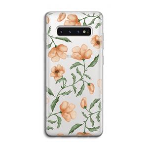 CaseCompany Peachy flowers: Samsung Galaxy S10 4G Transparant Hoesje