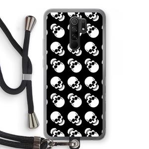 CaseCompany Musketon Skulls: Xiaomi Redmi 9 Transparant Hoesje met koord