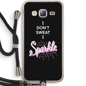 CaseCompany Sparkle quote: Samsung Galaxy J3 (2016) Transparant Hoesje met koord