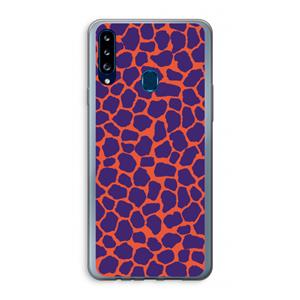 CaseCompany Purple Giraffe: Samsung Galaxy A20s Transparant Hoesje