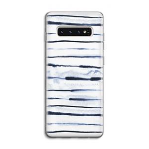 CaseCompany Ink Stripes: Samsung Galaxy S10 4G Transparant Hoesje