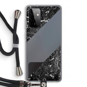 CaseCompany Zwart marmer: Samsung Galaxy A72 5G Transparant Hoesje met koord